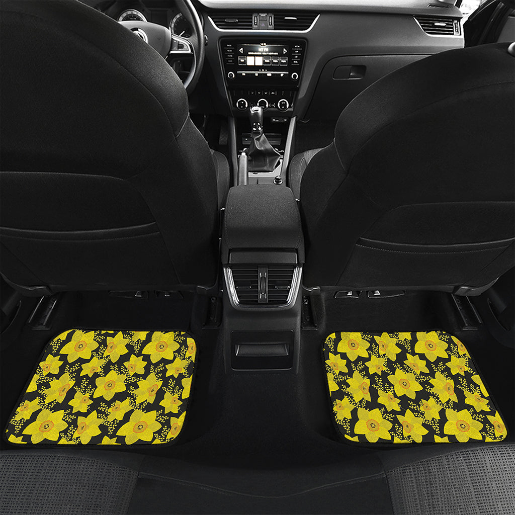 Daffodil And Mimosa Pattern Print Front and Back Car Floor Mats