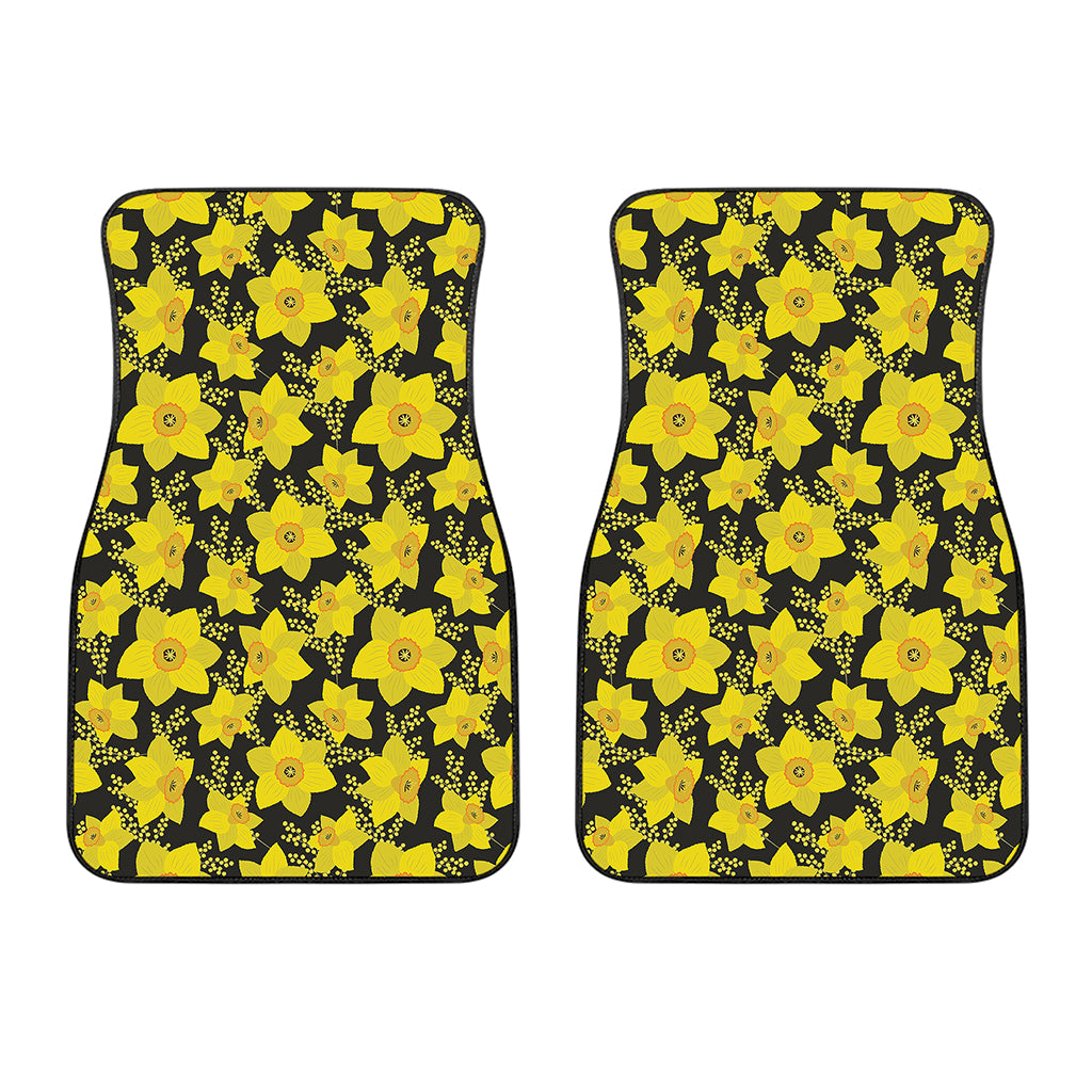 Daffodil And Mimosa Pattern Print Front Car Floor Mats