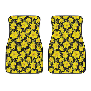 Daffodil And Mimosa Pattern Print Front Car Floor Mats