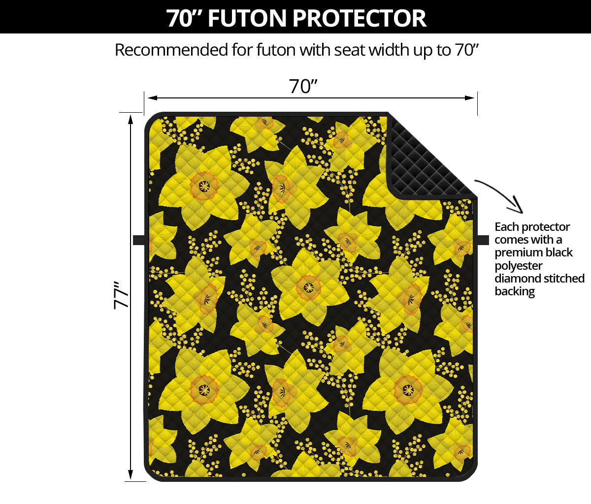 Daffodil And Mimosa Pattern Print Futon Protector