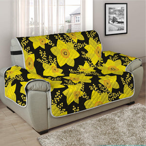 Daffodil And Mimosa Pattern Print Half Sofa Protector