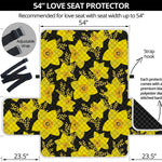 Daffodil And Mimosa Pattern Print Loveseat Protector