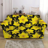 Daffodil And Mimosa Pattern Print Loveseat Slipcover