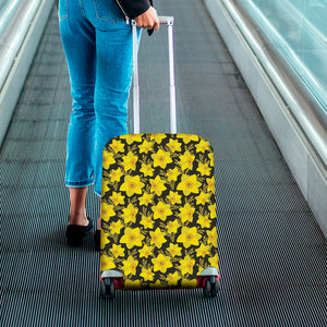 Daffodil And Mimosa Pattern Print Luggage Cover