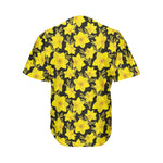 Daffodil And Mimosa Pattern Print Men's Baseball Jersey