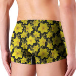 Daffodil And Mimosa Pattern Print Men's Boxer Briefs