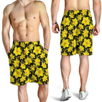 Daffodil And Mimosa Pattern Print Men's Shorts