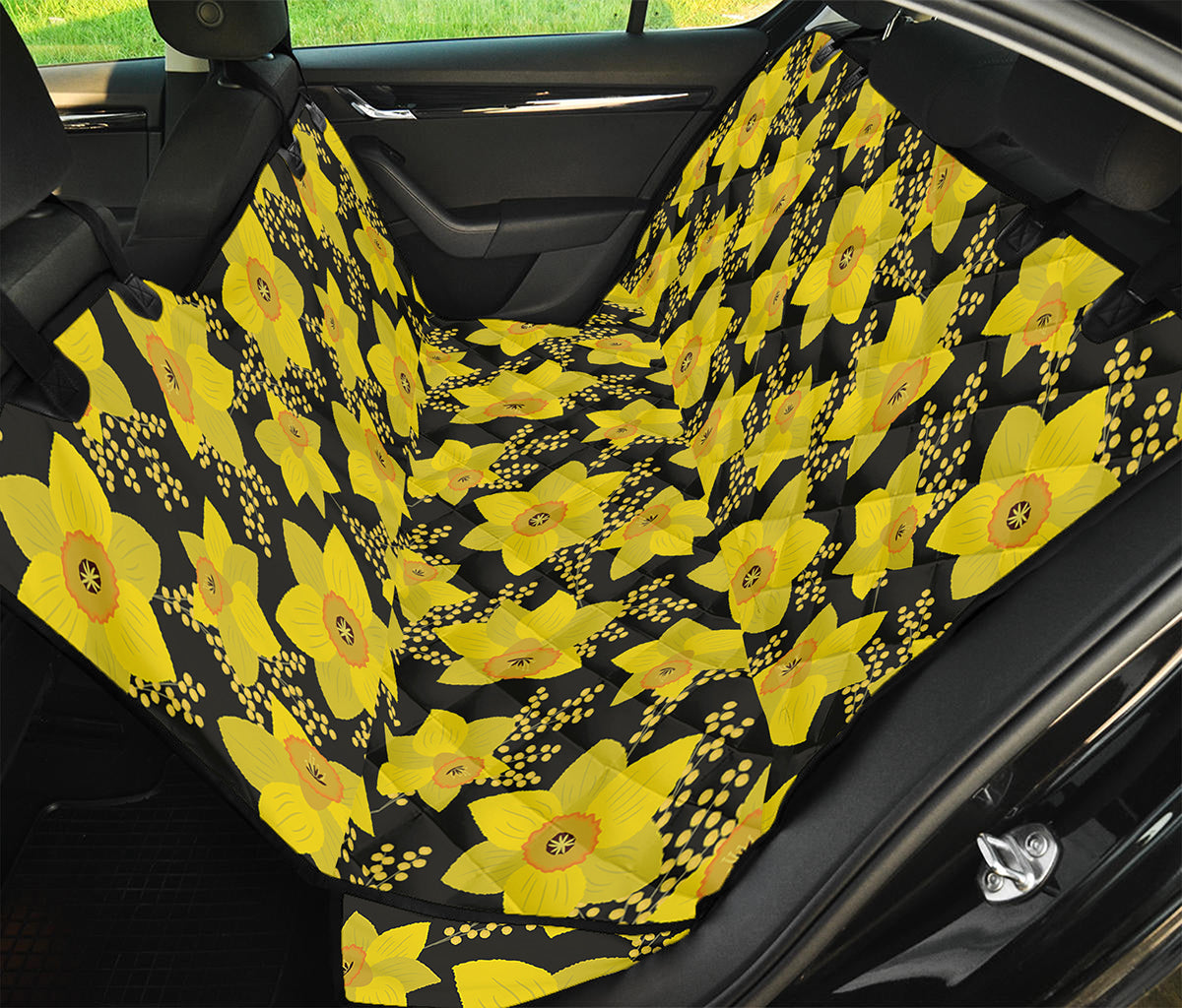 Daffodil And Mimosa Pattern Print Pet Car Back Seat Cover