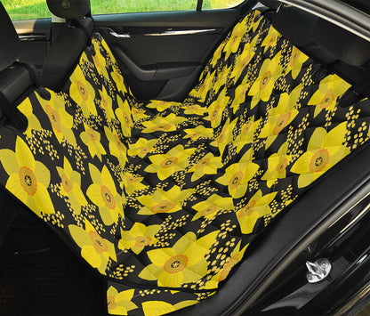 Daffodil And Mimosa Pattern Print Pet Car Back Seat Cover