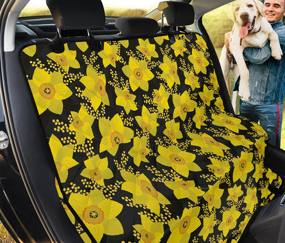 Daffodil And Mimosa Pattern Print Pet Car Back Seat Cover