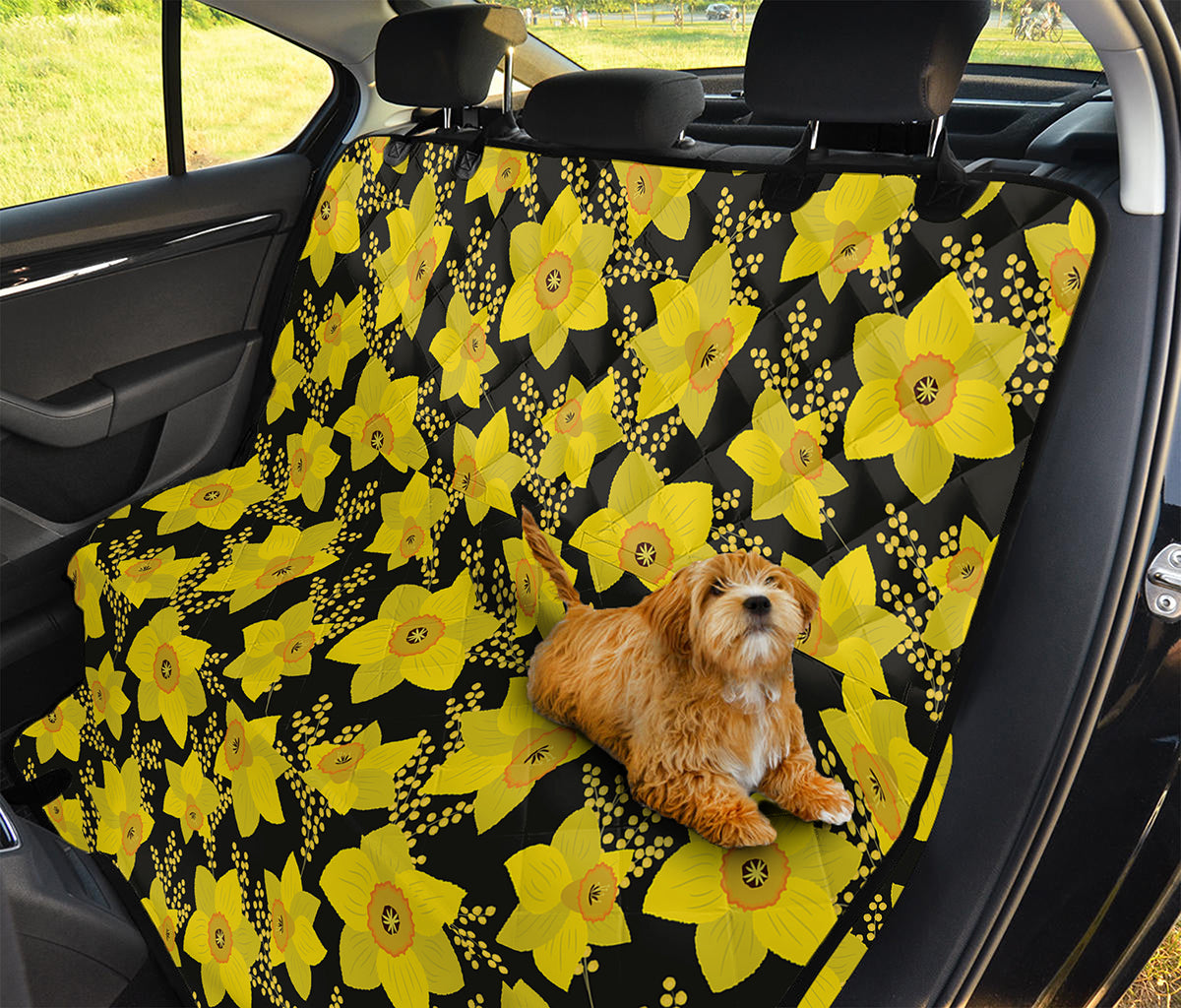 Daffodil And Mimosa Pattern Print Pet Car Back Seat Cover