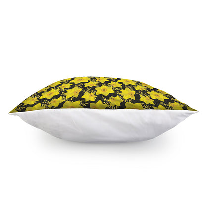 Daffodil And Mimosa Pattern Print Pillow Cover