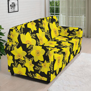 Daffodil And Mimosa Pattern Print Sofa Cover