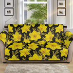 Daffodil And Mimosa Pattern Print Sofa Protector