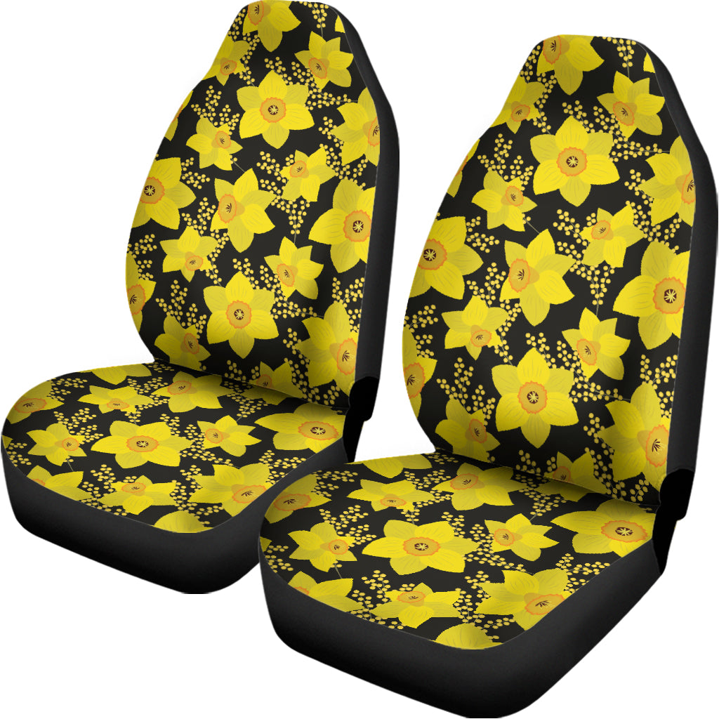 Daffodil And Mimosa Pattern Print Universal Fit Car Seat Covers