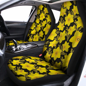 Daffodil And Mimosa Pattern Print Universal Fit Car Seat Covers