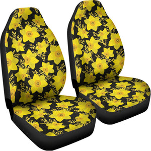 Daffodil And Mimosa Pattern Print Universal Fit Car Seat Covers