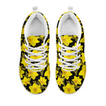 Daffodil And Mimosa Pattern Print White Sneakers