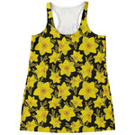 Daffodil And Mimosa Pattern Print Women's Racerback Tank Top