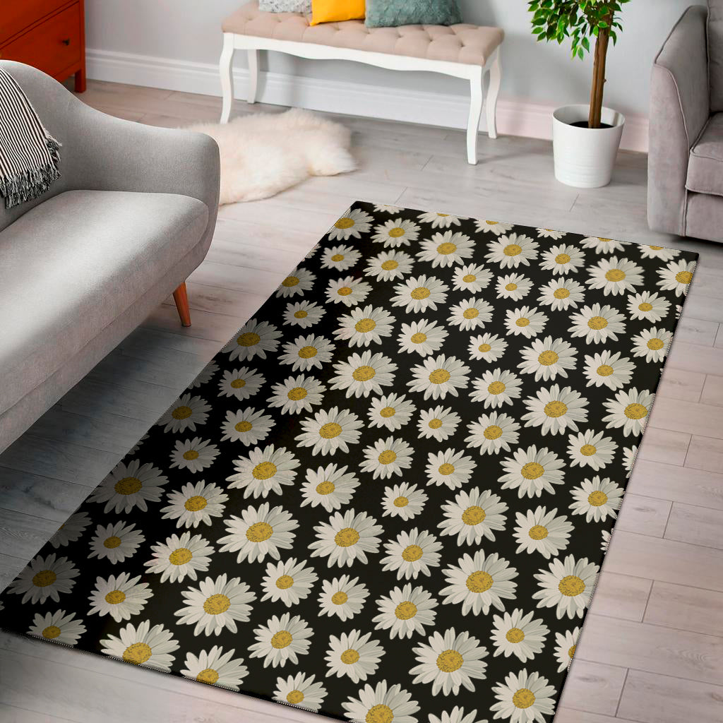 Daisy Flower Pattern Print Area Rug