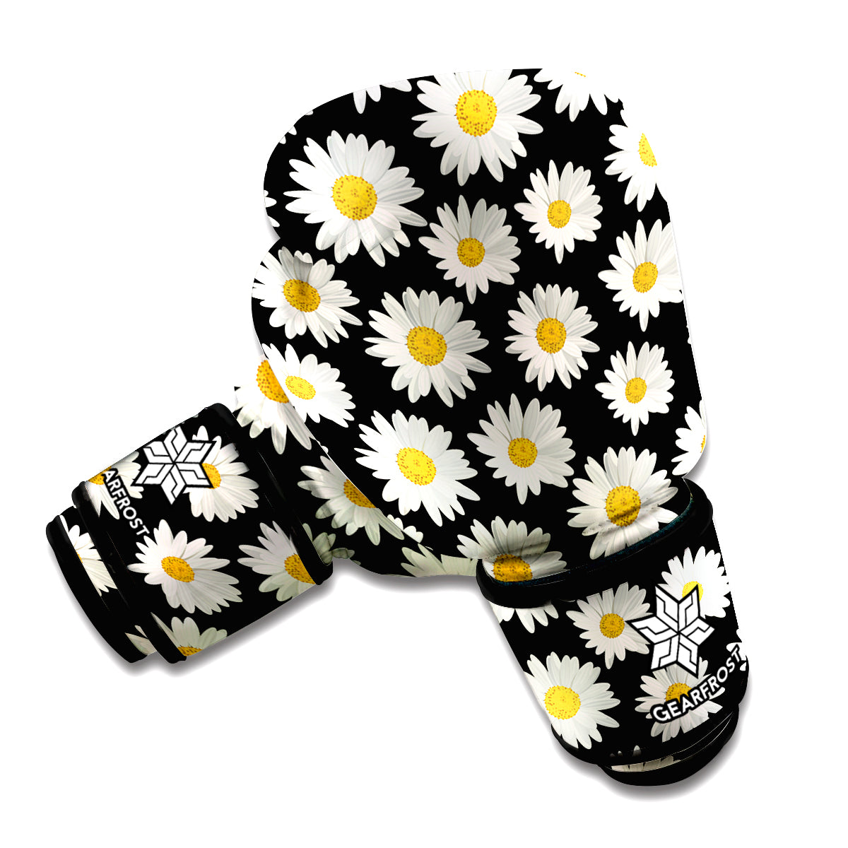 Daisy Flower Pattern Print Boxing Gloves