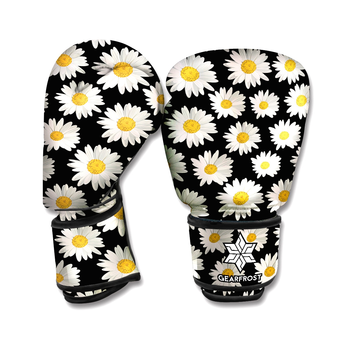 Daisy Flower Pattern Print Boxing Gloves