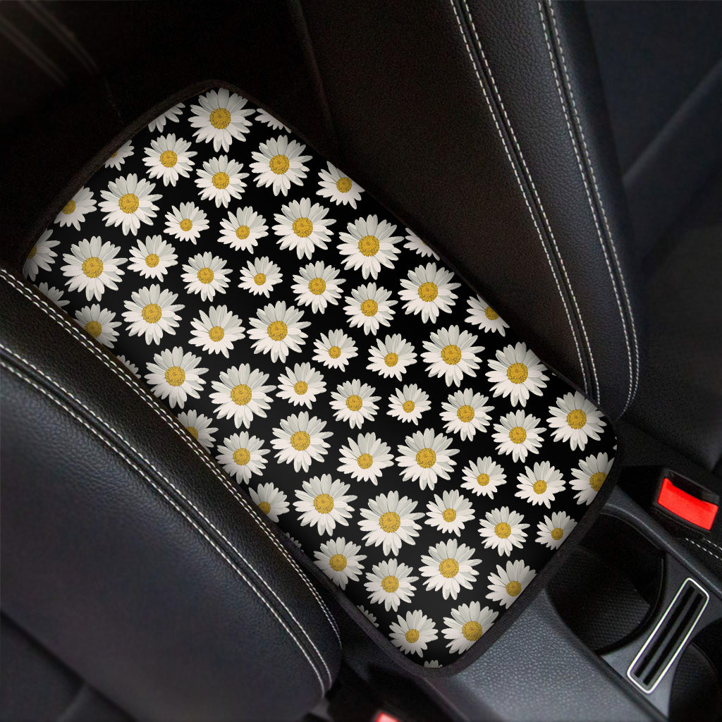 Daisy Flower Pattern Print Car Center Console Cover