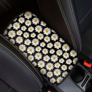 Daisy Flower Pattern Print Car Center Console Cover