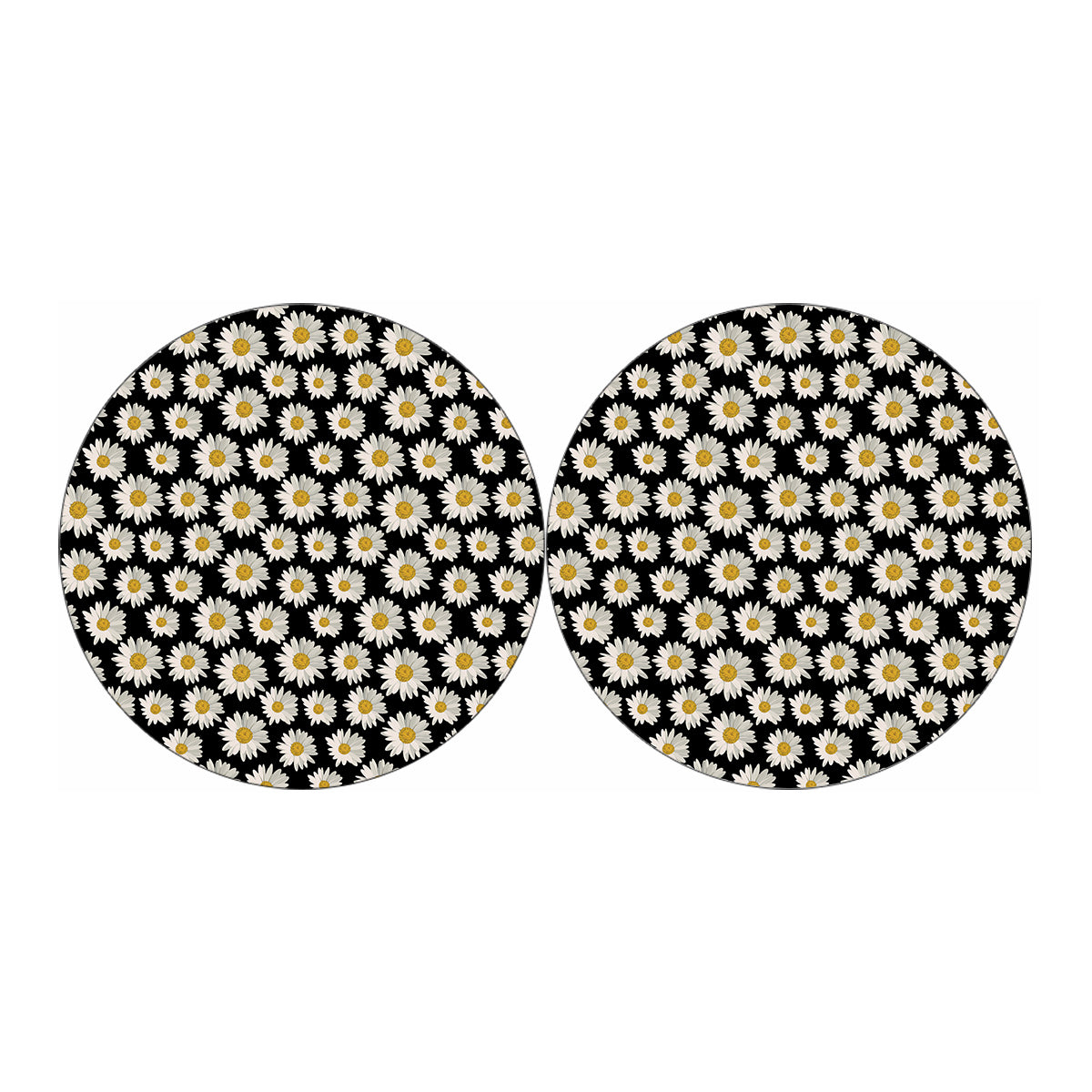 Daisy Flower Pattern Print Car Coasters