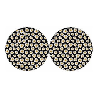 Daisy Flower Pattern Print Car Coasters