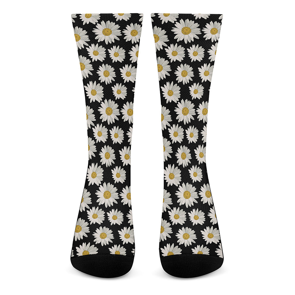 Daisy Flower Pattern Print Crew Socks