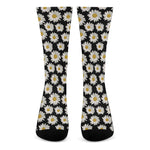 Daisy Flower Pattern Print Crew Socks