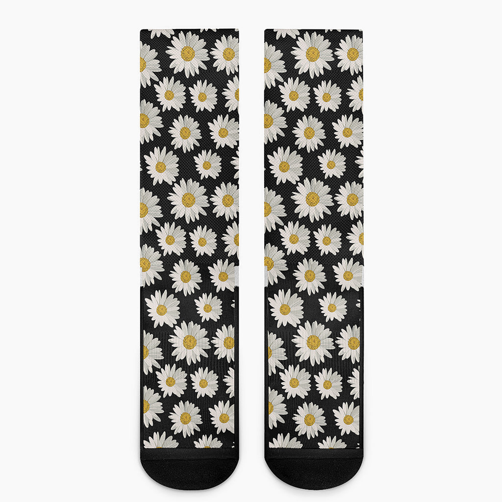 Daisy Flower Pattern Print Crew Socks