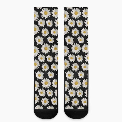 Daisy Flower Pattern Print Crew Socks