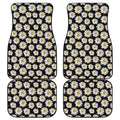Daisy Flower Pattern Print Front and Back Car Floor Mats