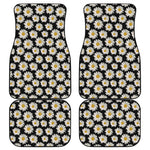 Daisy Flower Pattern Print Front and Back Car Floor Mats