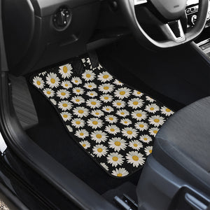 Daisy Flower Pattern Print Front and Back Car Floor Mats