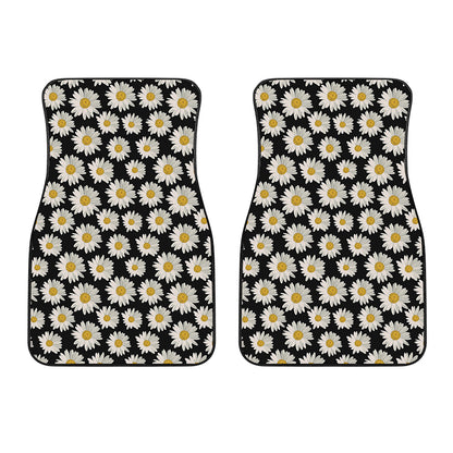 Daisy Flower Pattern Print Front Car Floor Mats