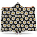 Daisy Flower Pattern Print Hooded Blanket