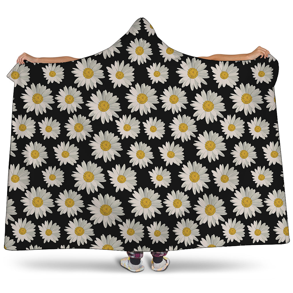 Daisy Flower Pattern Print Hooded Blanket