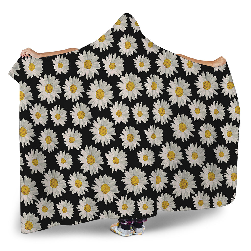 Daisy Flower Pattern Print Hooded Blanket