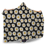 Daisy Flower Pattern Print Hooded Blanket