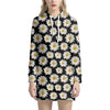 Daisy Flower Pattern Print Hoodie Dress