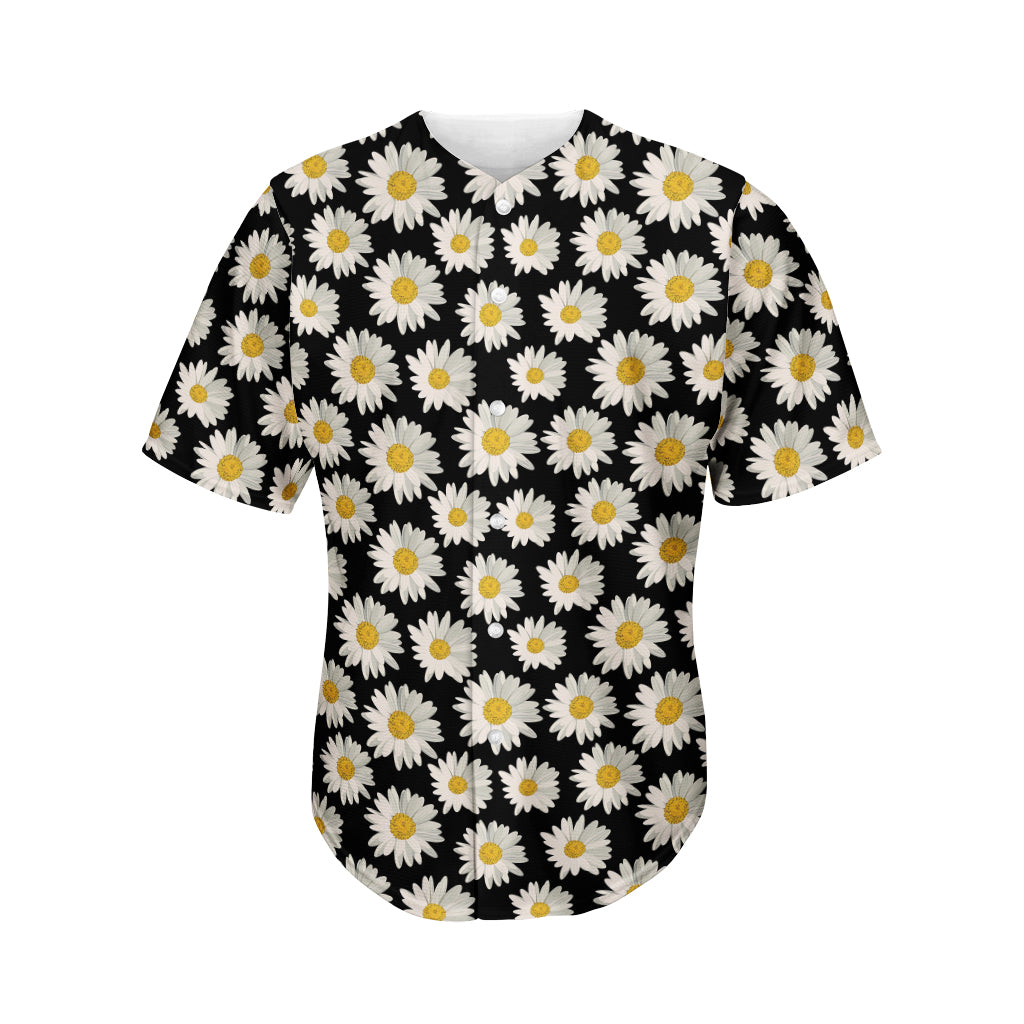 Daisy Flower Pattern Print Men's Baseball Jersey