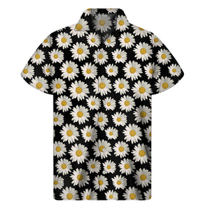 Daisy Flower Pattern Print Men's Short Sleeve Shirt