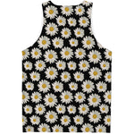 Daisy Flower Pattern Print Men's Tank Top