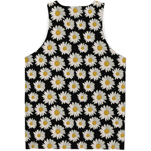 Daisy Flower Pattern Print Men's Tank Top