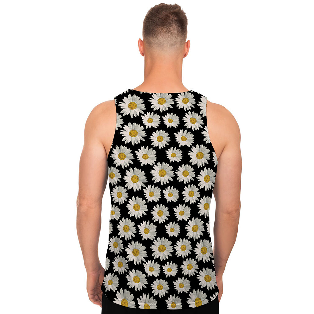 Daisy Flower Pattern Print Men's Tank Top