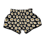 Daisy Flower Pattern Print Muay Thai Boxing Shorts