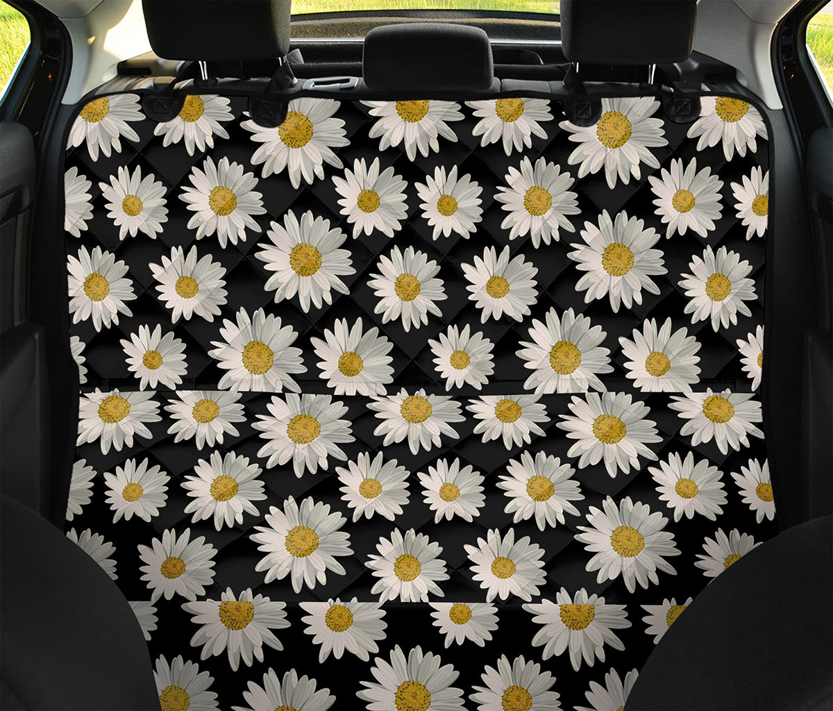 Daisy Flower Pattern Print Pet Car Back Seat Cover